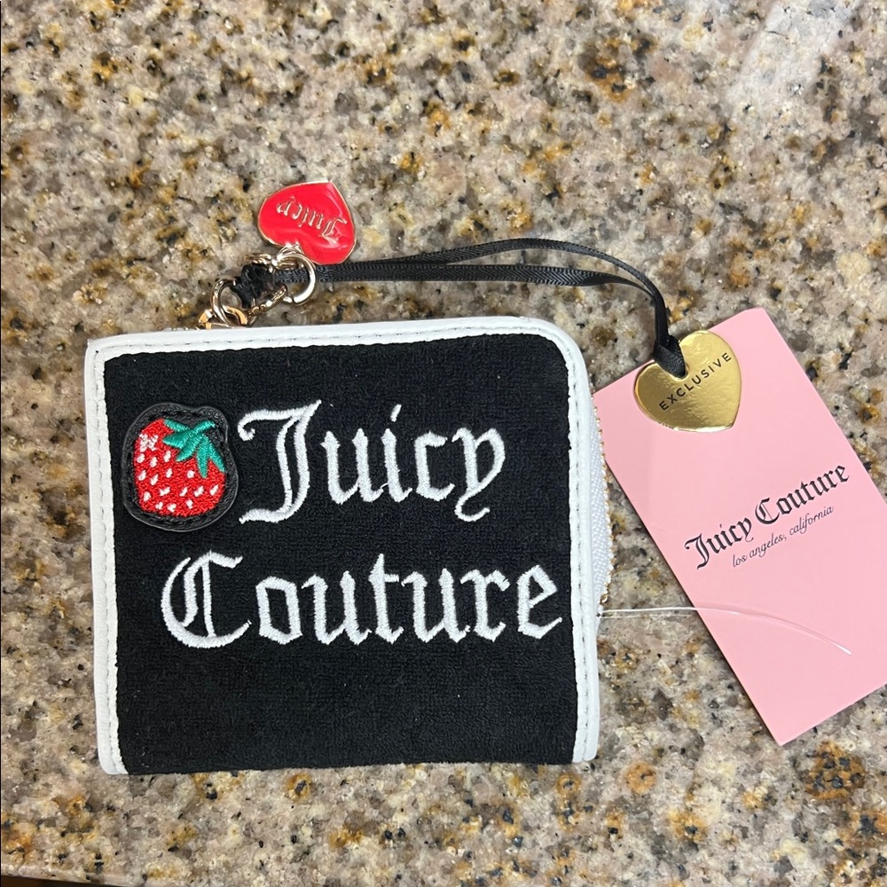 Juicy Couture Black and White Key Holder with Strawberry Accent
